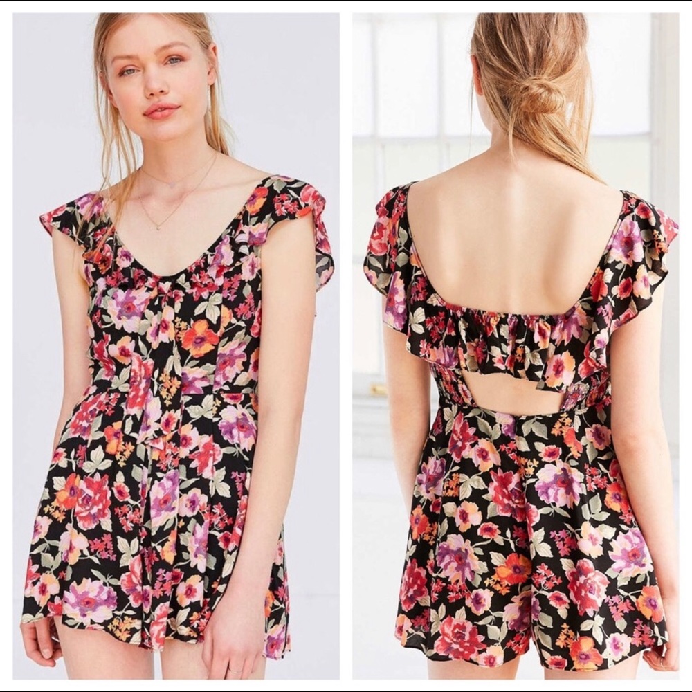 Urban Outfitters Kimchi Blue Ruffled Floral Romper